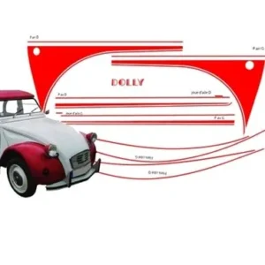 Red Vallelunga 2CV Dolly adhesive kit (2708)