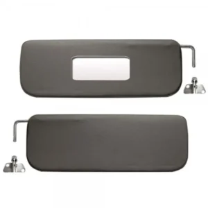 Pair of black 2CV sun visors for driver & passenger with vanity mirror