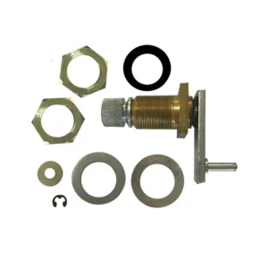 Complete wiper shaft with nuts and seals (flat bracket)
