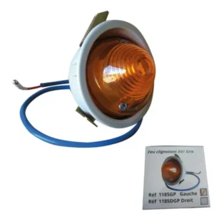 Complete left front indicator light for 2CV, grey