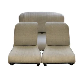 Upholstery: 2 asymmetrical seats + rear bench seat with houndstooth pattern