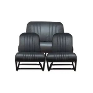 Tapizado para 2 plazas simétricas + banqueta trasera en símil piel color negro