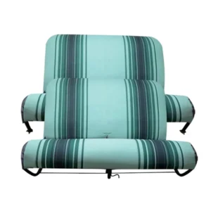 Striped green front and rear bench seat trim