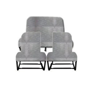 Asymmetrical seat cover + black fabric rear bench seat