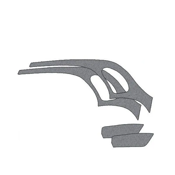 Complete mouse grey felt kit for the new 2CV6 model with rear quarter panel