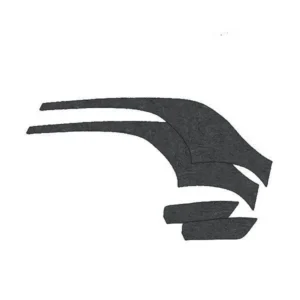 Complete black felt kit for the old 2CV model up to 1970 without rear quarter panels