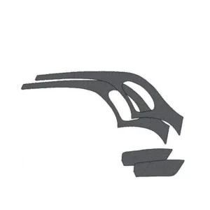 Complete black felt kit for the new 2CV6 model with rear quarter panel