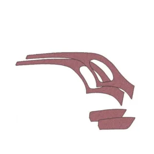 Kit completo de fieltro rojo burdeos para el nuevo modelo 2CV6 con panel trasero