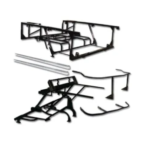 Kit de cuna tubular delantera y trasera para Méhari, 6 piezas, nuevo modelo negro