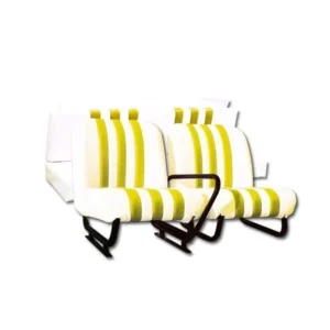 Juego de 2 piezas de moldura delantera + asiento trasero, blanco/amarillo