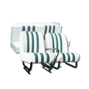 Juego de 2 asientos delanteros nuevos + banco trasero nuevo, blanco/verde