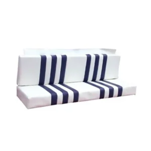 White/blue Mehari rear seat