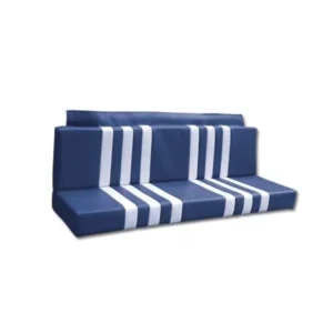 Blue/white Mehari rear seat