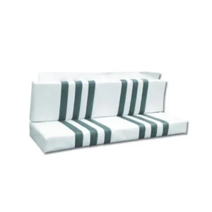 Rear seat striped white/mehari green
