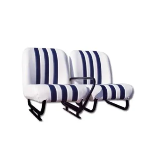 Nuevo asiento delantero izquierdo blanco/azul en el Méhari