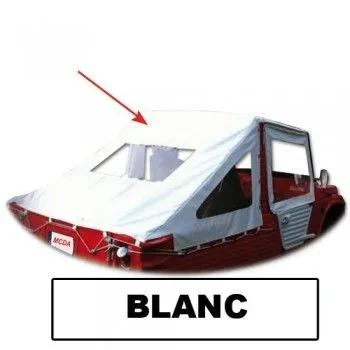 Bâche saharienne toile pvc blanche avec élastique + traverse
