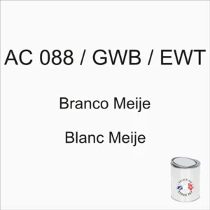 Lata de 1 kg de pintura blanca Meije AC 088 / GWB / EWT, apta para los años 71-76-77-78-83-84-85-86-87-88-89-90