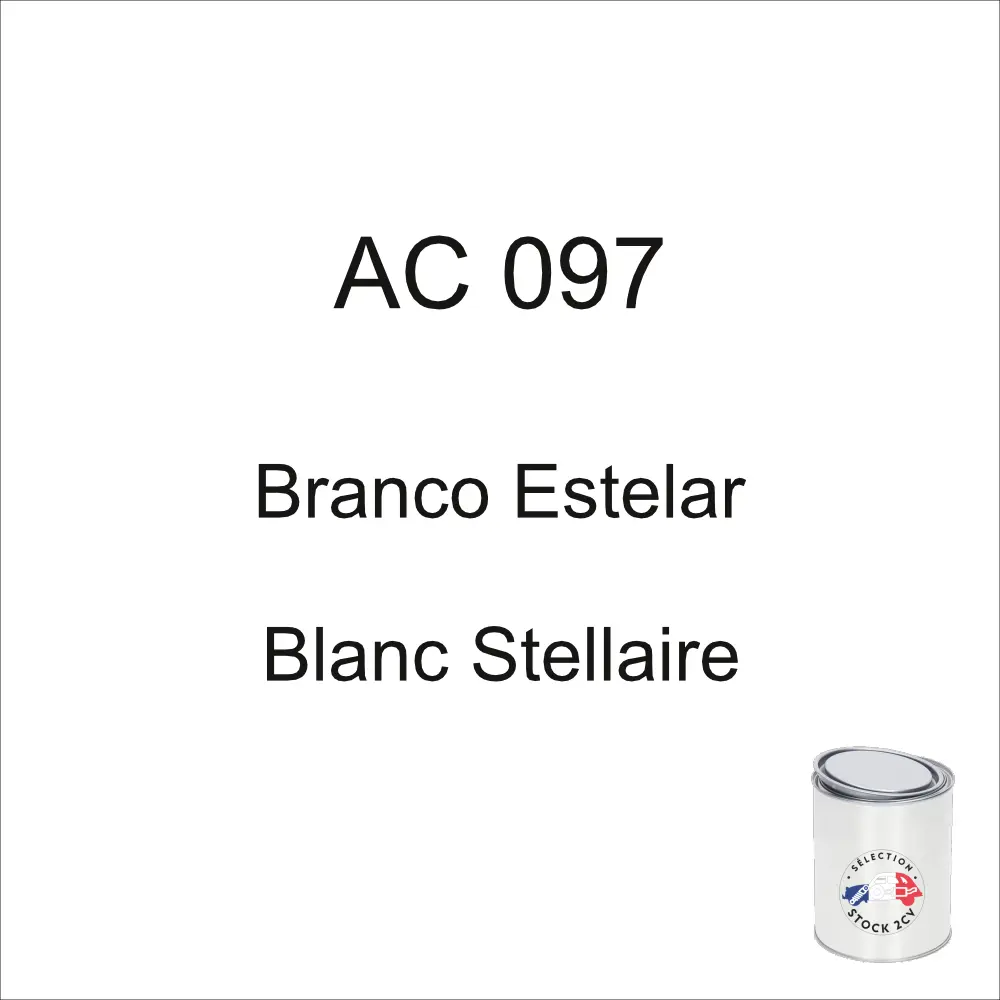 Tinta em lata de 1kg AC 097 Stellar White ano 69