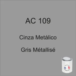 Lata de 1 kg de pintura gris metalizada AC 109, de los años 1949-1950-1951-1952
