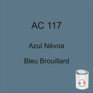 Lata de 1 kg de pintura AC 117 Azul Niebla, año 66