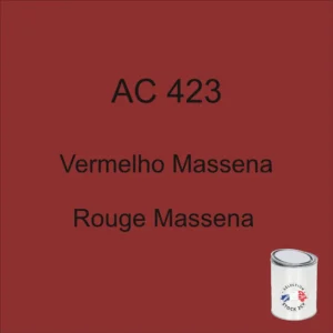 Lata de 1 kg de pintura AC 423 Rojo Massena, año 71