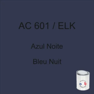 Lata de 1 kg de pintura AC 601/ELK Midnight Blue, marzo de 1986