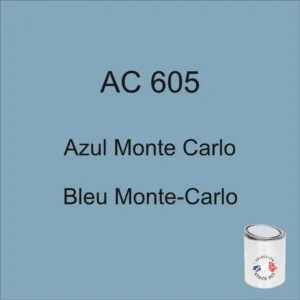 Lata de 1 kg de pintura AC 605 Azul Montecarlo, años 1963-1964