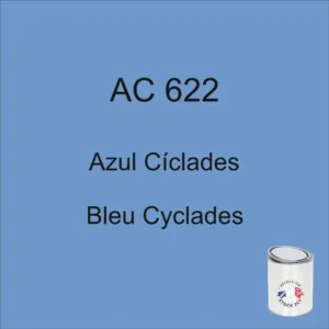 Lata de 1 kg de pintura AC 622 Azul Cícladas, años 1967-1968