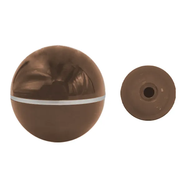Brown gear shift knob with chrome ring